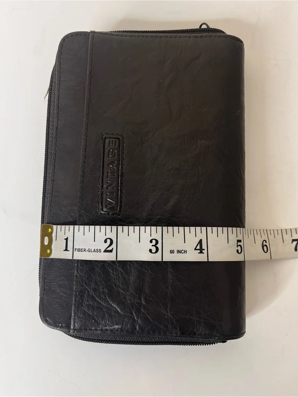 Vintage Men's Dark Brown Leather Zip Wallet